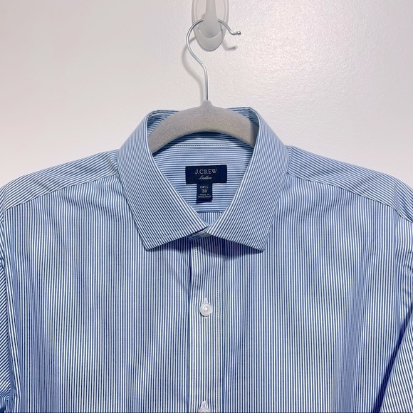 J.Crew Slim-fit Ludlow Premium fine cotton dress Shirt 14.5 x 32 NWOT Blue - Picture 3 of 8